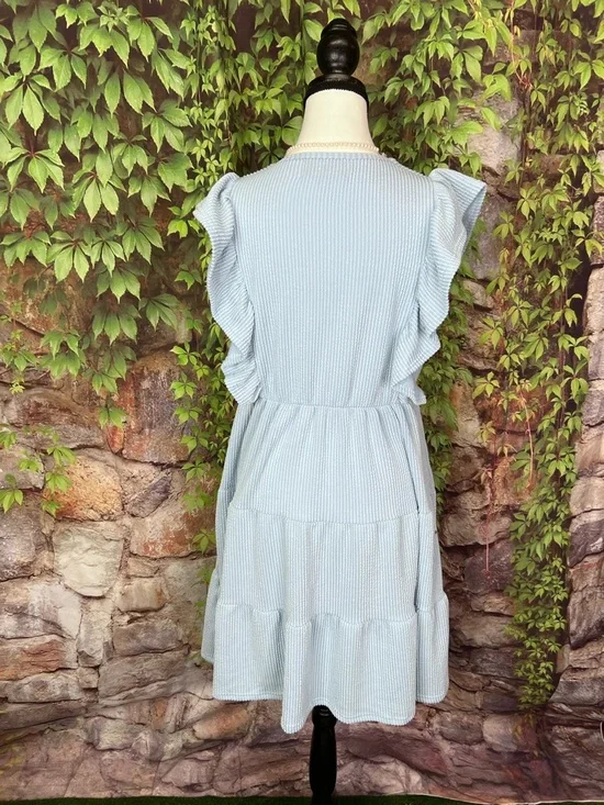 SIMPLY SOUTHERN Powder Blue Tiered Ruffled Sorority Rush Sundress, S - Picture 6 of 11